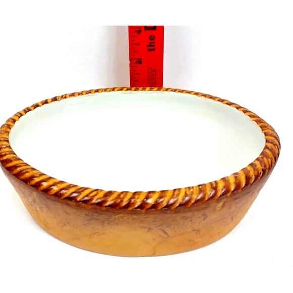 Walkure SPM Bayreuth Crimped Edge Casserole Dish Orange Tan Oval Vintage Germany - Picture 8 of 10